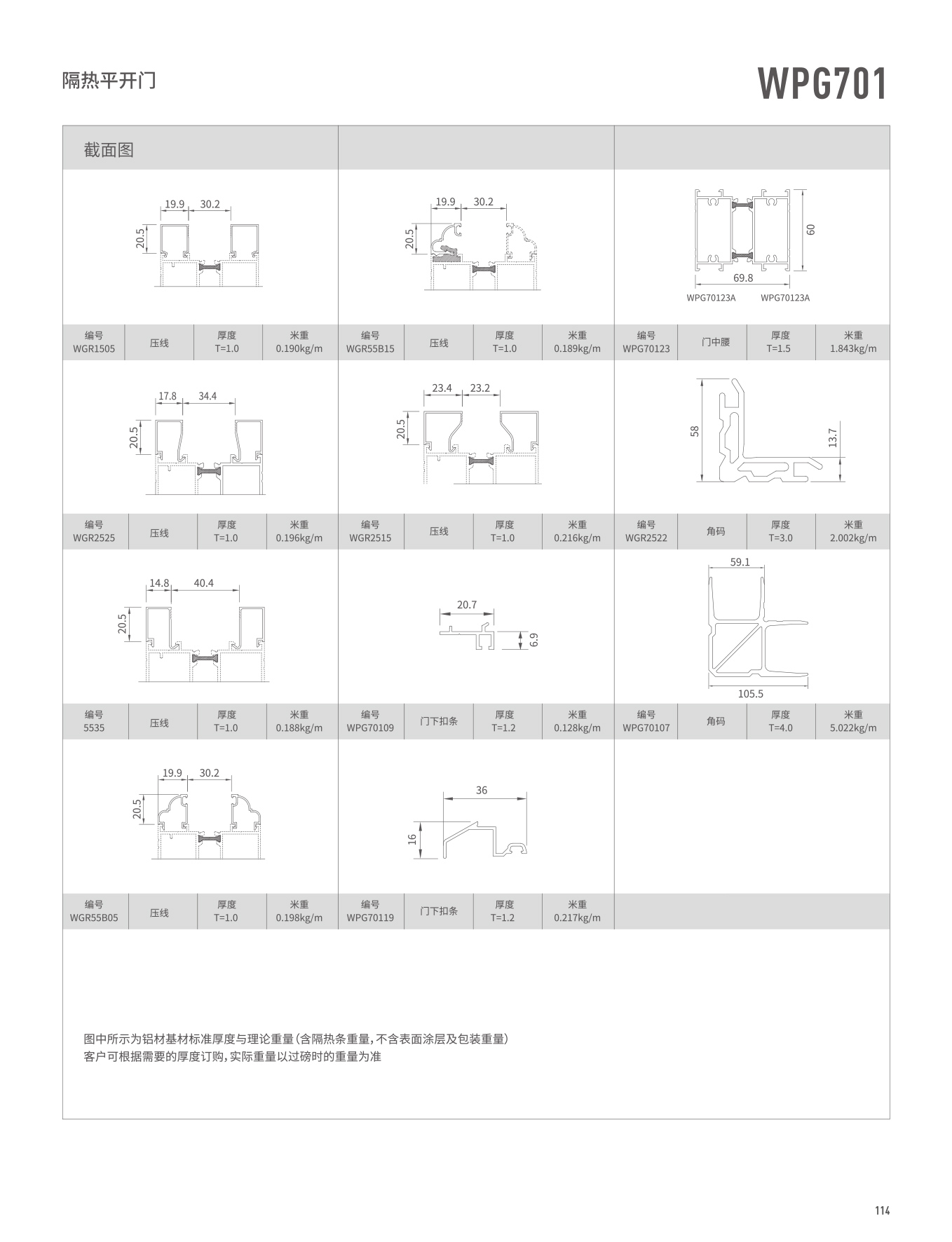 WPG701隔热平开门